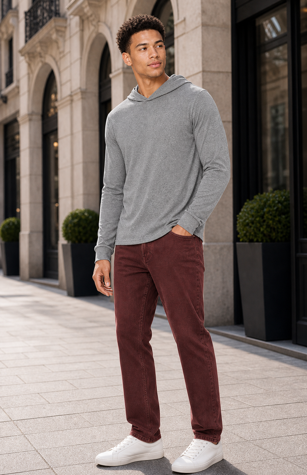 The District Hooded Long Sleeve Tee