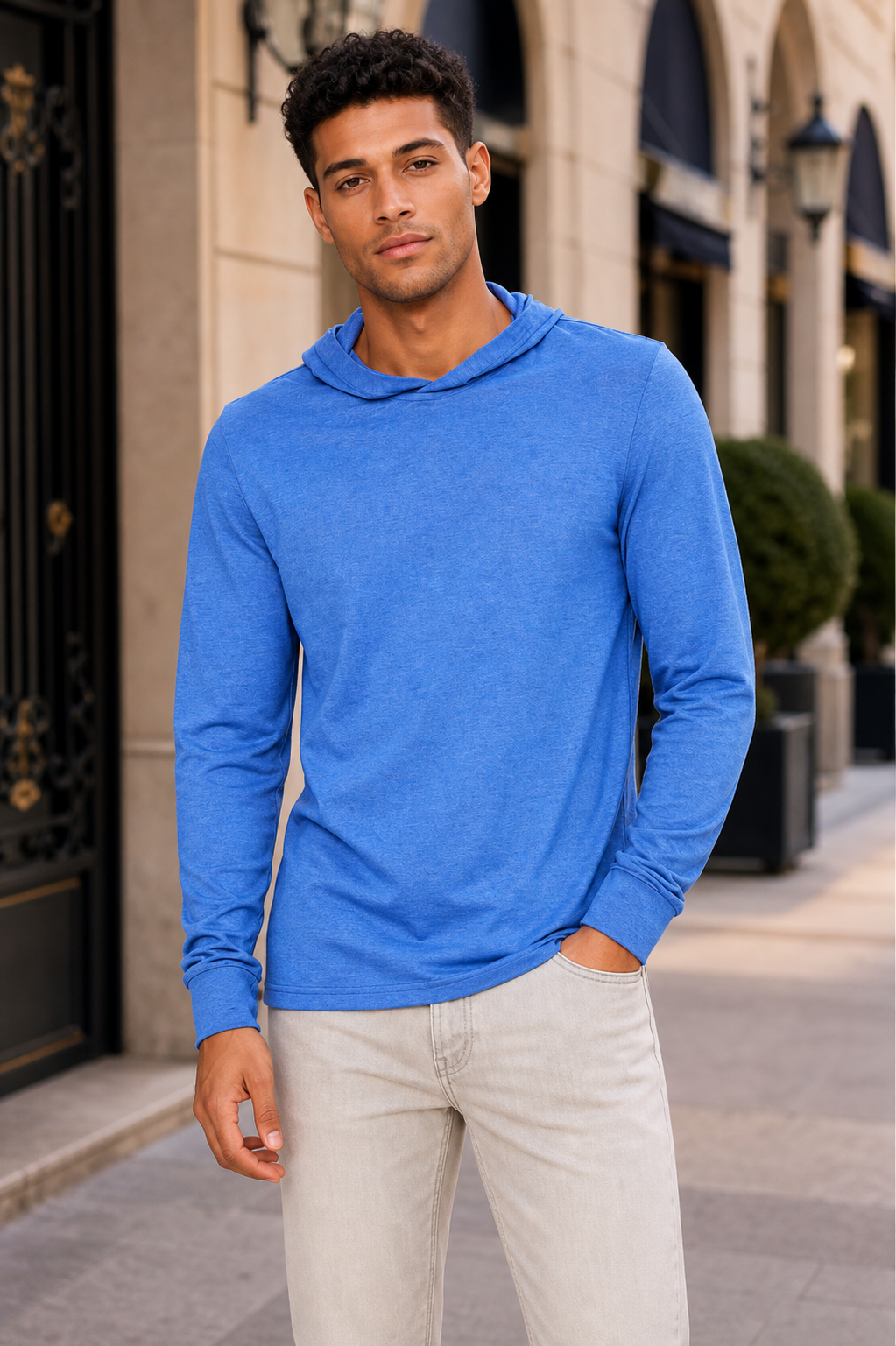 The District Hooded Long Sleeve Tee