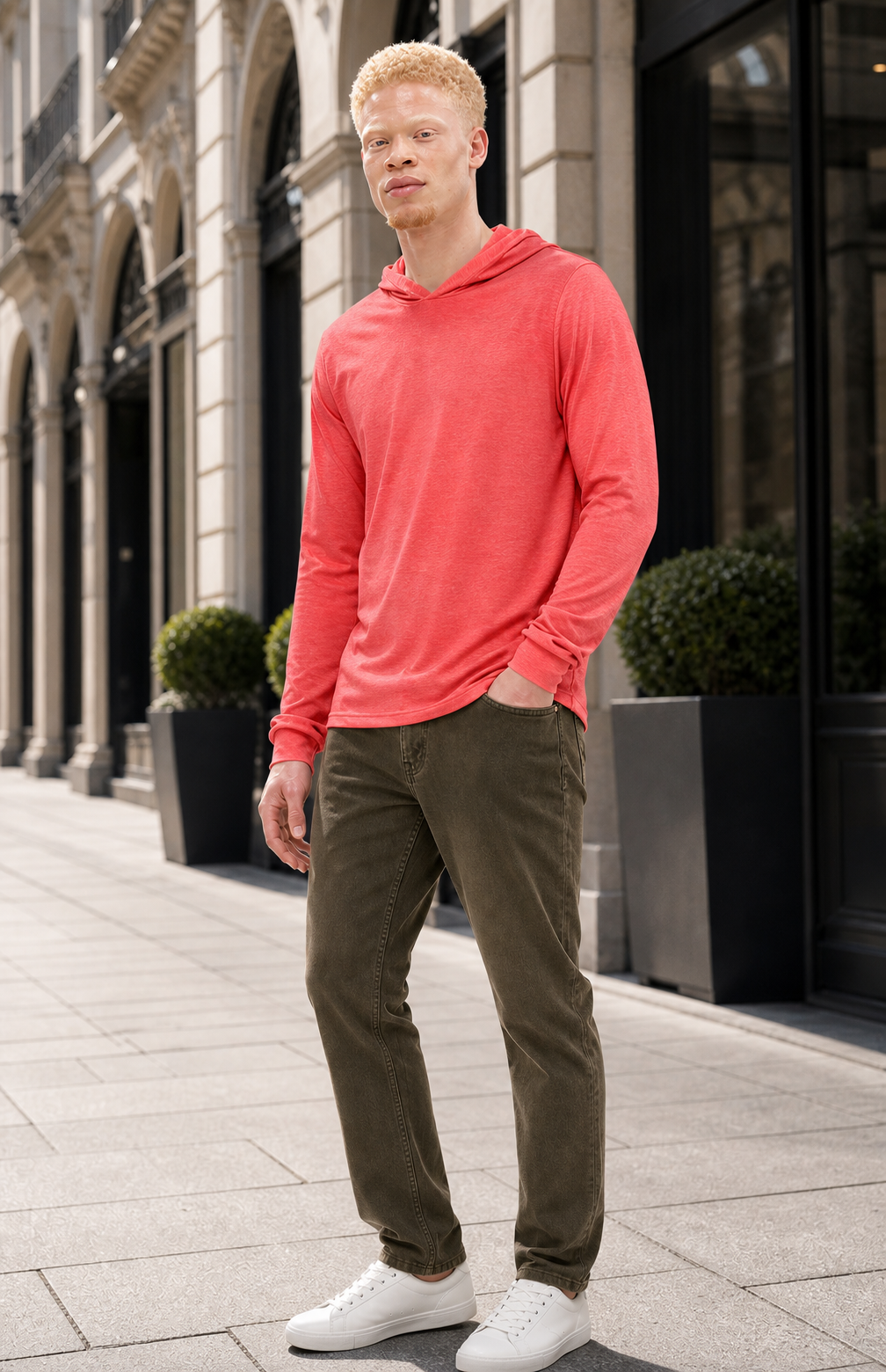 The District Hooded Long Sleeve Tee