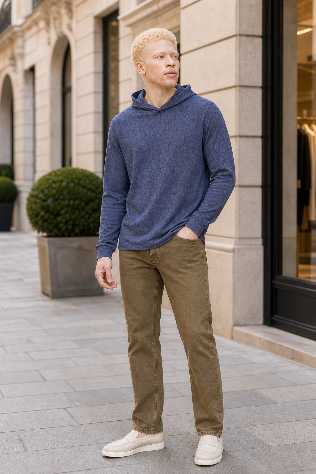 The District Hooded Long Sleeve Tee